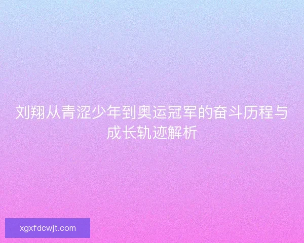 刘翔从青涩少年到奥运冠军的奋斗历程与成长轨迹解析