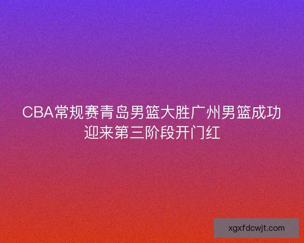 CBA常规赛青岛男篮大胜广州男篮成功迎来第三阶段开门红