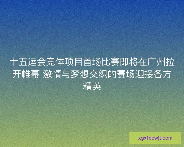 十五运会竞体项目首场比赛即将在广州拉开帷幕 激情与梦想交织的赛场迎接各方精英